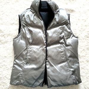 Nike reversible puffer vest, black and silver.